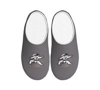 HUIopq Karate-highkick-icon Pantoufles unisexes en TPR doux anti-boulochage en flanelle pour intérieur ou extérieur