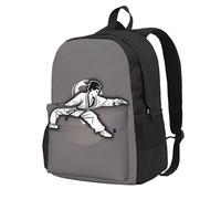 HUIopq Karate-Highkick-Icon Print Sac à dos de voyage unisexe grande capacité pour les trajets en plein air