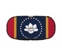 HUIopq Mississippi State Flag Print Trousse à crayons de grande capacité polyvalente pour l'école, le bureau, le maquillage, accessoire de voyage, Noir , Taille unique, Organiseur de sac