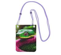 HUIopq Sac à bandoulière pour téléphone portable imprimé serpent vert pour voyage, course à pied, randonnée, shopping, usage quotidien, violet, Taille unique