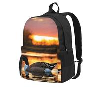 HUIopq Sac à dos unisexe de grande capacité avec imprimé Loon Nature Oiseau Sac à dos de voyage Sac à dos pour le travail, l'aventure en plein air