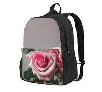 HUIopq Sac à dos unisexe de grande capacité avec imprimé rose rose pour les trajets au travail, les aventures en plein air