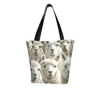 HUIopq Sac fourre-tout d'été léger avec sangle réglable - Motif lama mignon - Pratique pour les voyages, la plage, un usage quotidien