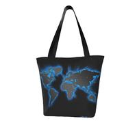 HUIopq Sac fourre-tout léger d'été avec sangle réglable et motif carte du monde