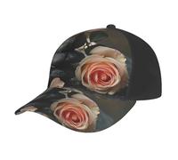 HUIopq Spa Stone and Rose Flowers Print Unisexe Casquette de baseball Activités sportives de plein air Chapeau fonctionnel Casual Sorties Vacances Noir