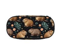 HUIopq Trousse polyvalente avec impression de cochon d'Inde - Grande capacité - Pour l'école, le bureau, le maquillage - Accessoire de voyage, Noir , Taille unique, Organiseur de sac