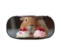 HUIopq Trousse polyvalente avec imprimé cochons d'Inde et cupcakes - Grande capacité - Accessoire de voyage pour l'école, le bureau, le maquillage, Noir , Taille unique, Organiseur de sac