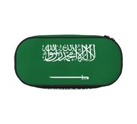 HUIopq Trousse polyvalente avec motif drapeau de l'Arabie Saoudite - Grande capacité - Pour l'école, le bureau, le maquillage, les voyages, Noir , Taille unique, Organiseur de sac