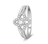 HUIPOJUE Bague de fiançailles en argent sterling 925 avec cœur en oxyde de zirconium pour femme Taille 7-9, 7, Cristal
