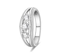 HUIPOJUE Bague de fiançailles en argent sterling 925 avec cœur en oxyde de zirconium pour femme Taille 7-9, 9, Cristal