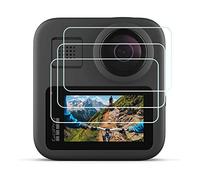 HUIPUXIANG Protection d'écran pour caméra d'action GoPro Max/Max 2 Max2 Étanche 360° 0,3 mm Haute définition Dureté 9H Verre optique LCD [Lot de 3]