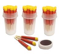 HUIRUMM Allumettes de Survie Coupe-Vent et imperméables, allumettes imperméables, allumettes Coupe-Vent et imperméables à Combustion Longue, Allume-feu en Bois, allumettes de Camping (3 PCS)