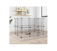 Vidaxl Cage Animaux De Compagnie À 20 Panneaux Et Porte Noir 35x35 Cm