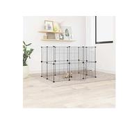 3114043 vidaXL Cage animaux de compagnie à 20 panneaux et porte Noir 35x35 cm