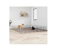 Vidaxl Cage Animaux De Compagnie À 28 Panneaux Et Porte Noir 35x35 Cm