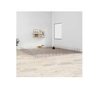 Huisdierenkooi met deur 52 panelen 35x35 cm staal zwart3114023