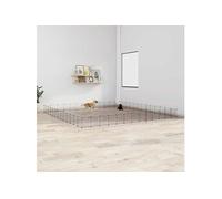 Huisdierenkooi met deur 52 panelen 35x35 cm staal zwart3114029