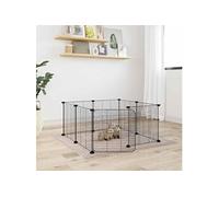 vidaXL – Cage pour animaux de compagnie avec porte 8 panneaux 35x35 cm acier noir 171625