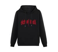 HUISHIJIA Tatamo Sick of It All Eagle Pullover Hoodie Mens Long Sleeve Sweatshirts Black XXL