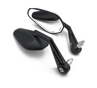 HUISI Ajustement universel for cyclomoteur scooter, compatible avec rétroviseur de guidon modifié CNC solide, grand champ de vision(Black A)