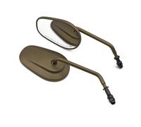 HUISI Ajustement universel for M10, compatible avec les rétroviseurs de moto Harley-Davidson Dyna Electra Glide Fatboy Road King Softail Sportster 883 1200(Bronze A)