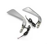 HUISI Ajustement universel for moto Harley Road King Street Glide avec rétroviseur à eau courante, pièces d'équipement de guidon de moto(Electroplated A)