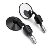 HUISI Ajustement universel for rétroviseur grand angle convexe de 22 mm, guidon de moto, rétroviseur de poignée de 7/8 pouces, accessoires ronds(Black A)