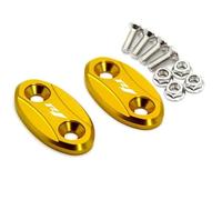 HUISI Base de rétroviseur de moto, couvercle de trou de miroir d'entraînement de pare-brise adapté for Yamaha YZF R1 2007 2008 2009 2010 2011 2012 2013 2014(Gold)