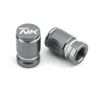 HUISI Bouchons de vis et boulons de rétroviseur en Aluminium CNC for Moto, adaptés aux valves de Pneu CFMOTO 800NK NK800 CF 800 NK, Accessoires(Valve Cap Grey)