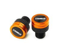 HUISI Convient for Ducati Scrambler 400 800 1100, accessoires de moto, 1 paire de vis de trou de rétroviseur en aluminium CNC M10 x 1,25(Orange)