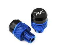 HUISI Convient for MV Agusta F3 675 800 Brutale 800 1000 Turismo Veloce RC Motorcycle M10 * 1.25 Vis en aluminium Boulons Trou de rétroviseur Bouchons Cap(A Blue)