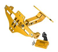 HUISI Convient for NC 700 750 NC700 NC750 X/S NC700X NC700S NC750X NC750S Support de Plaque d'immatriculation arrière Support d'éclairage de Cadre de Plaque d'immatriculation(Gold)