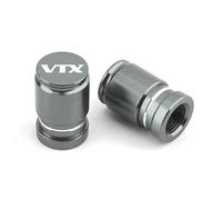 HUISI Convient for VTX1300 VTX1800 VTX 1300 1800 Motocycles CNC Accessoires Roue Pneu Valve Tige Caps Pneu Jante Air Port Couvercles Étanches(Gray)