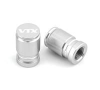HUISI Convient for VTX1300 VTX1800 VTX 1300 1800 Motocycles CNC Accessoires Roue Pneu Valve Tige Caps Pneu Jante Air Port Couvercles Étanches(Silver)
