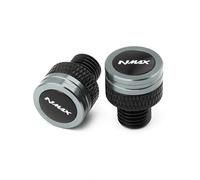 HUISI Convient for Yamaha Nmax N-max 125 155 160 NMAX125 NMAX155 NMAX160 accessoires de moto bouchon de trou de rétroviseur en aluminium vis boulon(Silver)