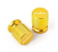 HUISI Lot de 2 Bouchons de Valve de Pneu en Aluminium CNC for Moto Bajaj Pulsar 200 NS/200 RS/200 AS, Accessoires Toutes Saisons(Gold)