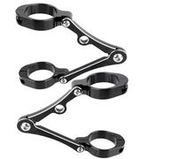 HUISI Support de Phare de Moto 33-58 mm, 54 mm, 49 mm, 45 mm, 41 mm, for Tube de 54 mm, 49 mm, 45 mm, 41 mm, Compatible avec Les vélos Cafe Racer, Chopper, Bobber(54-58mm Black White)