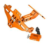HUISI Support de Plaque d'immatriculation arrière for Aprilia RSV4 R/RR/RF RS 660 Tuono V4 1100 RSV 1000 Mille R, kit d'élimination de Garde-Boue arrière(Orange)