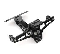 HUISI Support de Plaque d'immatriculation arrière Universel avec éclairage, Compatible avec Kawasaki Z650, Z750, Z800, Z900/RS, Z1000/SX, Z800, Z250, Z300(Black)