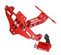 HUISI Support de Plaque d'immatriculation de Moto, Clignotant, adapté à Suzuki SV65 S SV650S 1999-2003 2004 2005 2006 2007-2023 SV 650(Red)