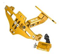 HUISI Support de Plaque d'immatriculation de Moto, Clignotant, adapté à Suzuki SV65 S SV650S 1999-2003 2004 2005 2006 2007-2023 SV 650(Gold)