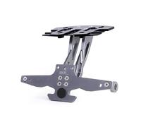 HUISI Support de Plaque d'immatriculation Pliable for Moto KOVE 321R, 321RR, 321RRS, 321 RR(B Al Alloy Grey)
