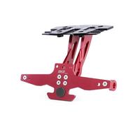 HUISI Support de Plaque d'immatriculation Pliable for Moto KOVE 321R, 321RR, 321RRS, 321 RR(B Al Alloy Red)