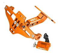 HUISI Support de Plaque d'immatriculation réglable for Moto, Clignotants, Compatible avec Yamaha YZFR125 YZF-R125 YZF R125 2008-2018 2017(Orange)