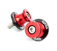 HUISI Vis de support pivotant CNC for moto M6, curseur bras oscillant adapté for Aprilia RSV4 RSV1000/R Dorsoduro 750 Dorsoduro900 RS660 Tuono 660(Red)