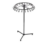 huit Étagère à bijoux rotative - 23 crochets amovibles - Porte-colliers rotatif - Arbre à bijoux pour colliers et bracelets, bagues et boucles d'oreilles - Noir