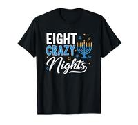 Huit étoiles de la Menorah de Hanoukka Crazy Nights T-Shirt