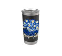 Huit nuits étoilées Hanukkah Menorah Van Gogh Village Gobelet isotherme en acier inoxydable double paroi