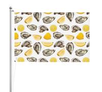 Huîtres et mandarines,Drapeau de jardin, bannière décorative, drapeau double face, 2 x 3 pieds, pour extérieur et intérieur