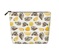 Huîtres et mandarines,Trousse de Toilette de Voyage Portable, Imitation Lin, en Lin.